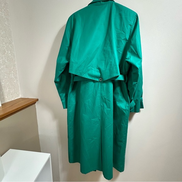 London Fog Vintage Green Women’s Trench Coat Size 14 - Picture 2 of 15
